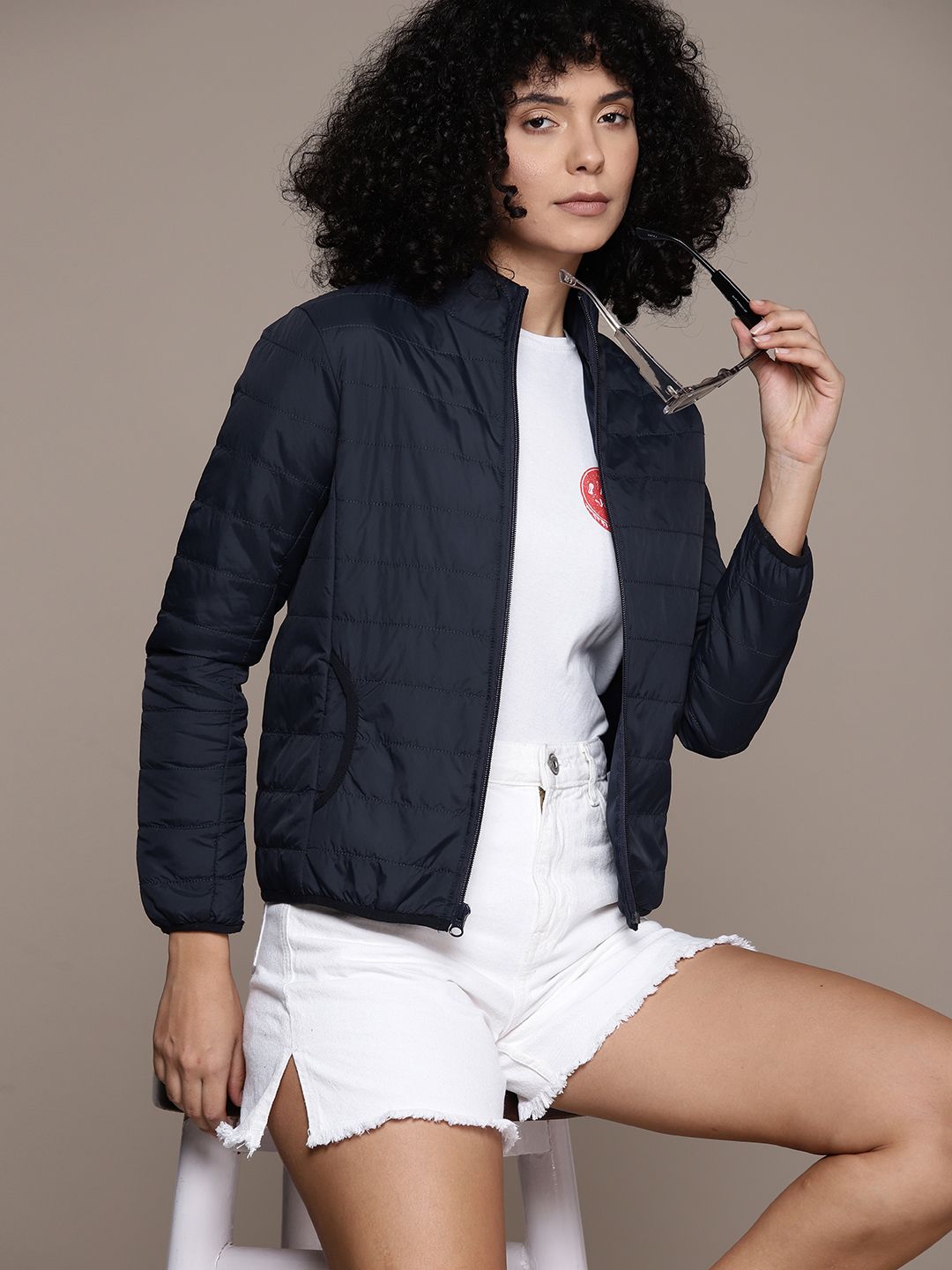 Roadster Women Solid Lightweight Outdoor Bomber Jacket