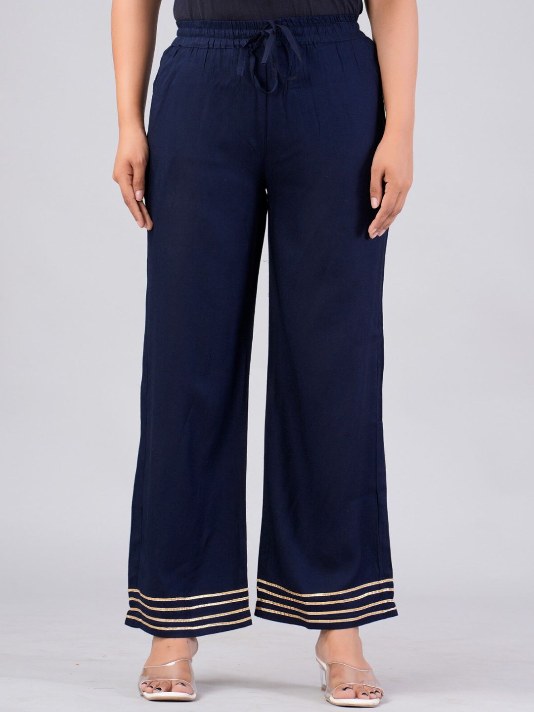 MAUKA Women Hem Design Straight Palazzos-image-30