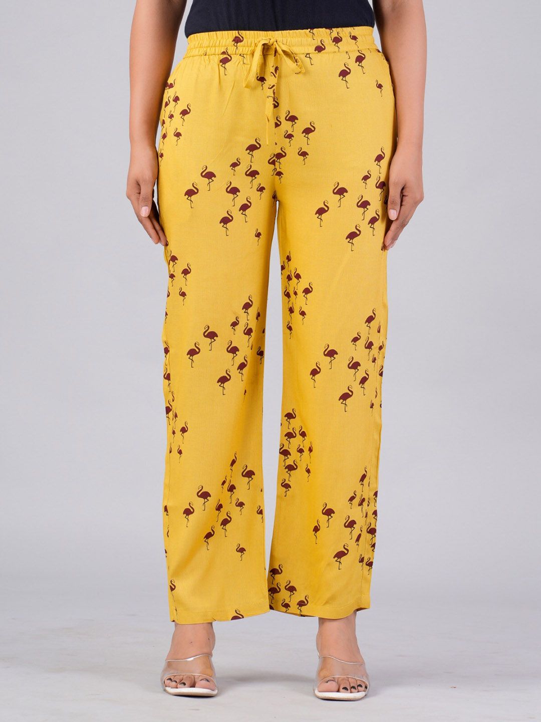 MAUKA Women Graphic Printed Cotton Straight Palazzos-image-12
