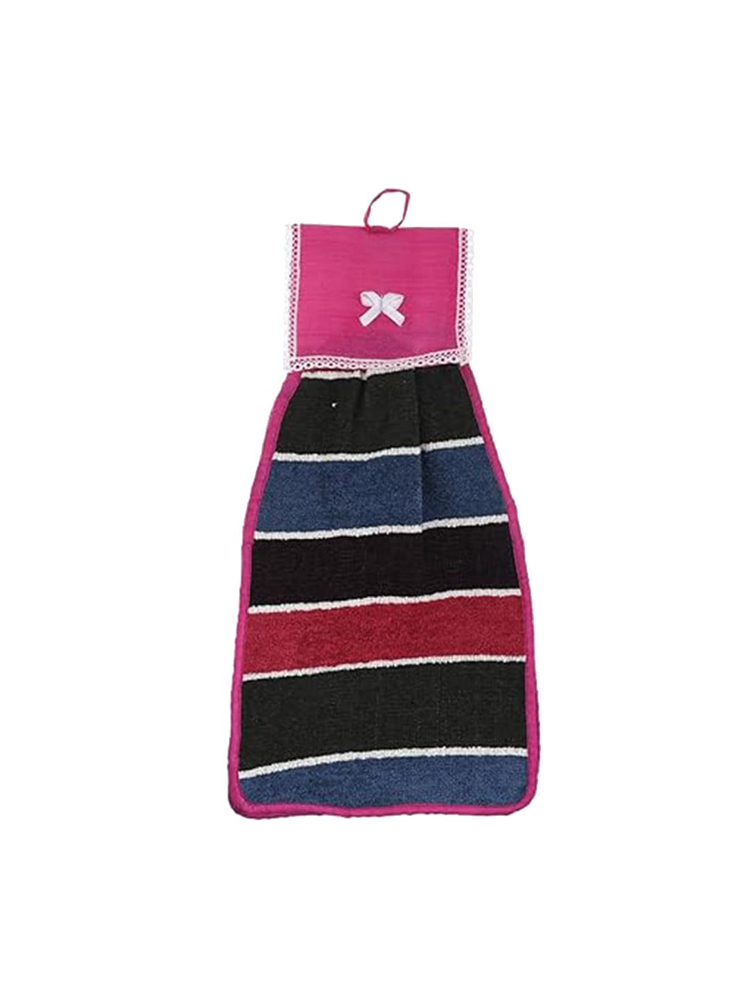 Kuber Industries Pink & Black 4 Pieces Cotton Striped Kitchen Towel-image-22