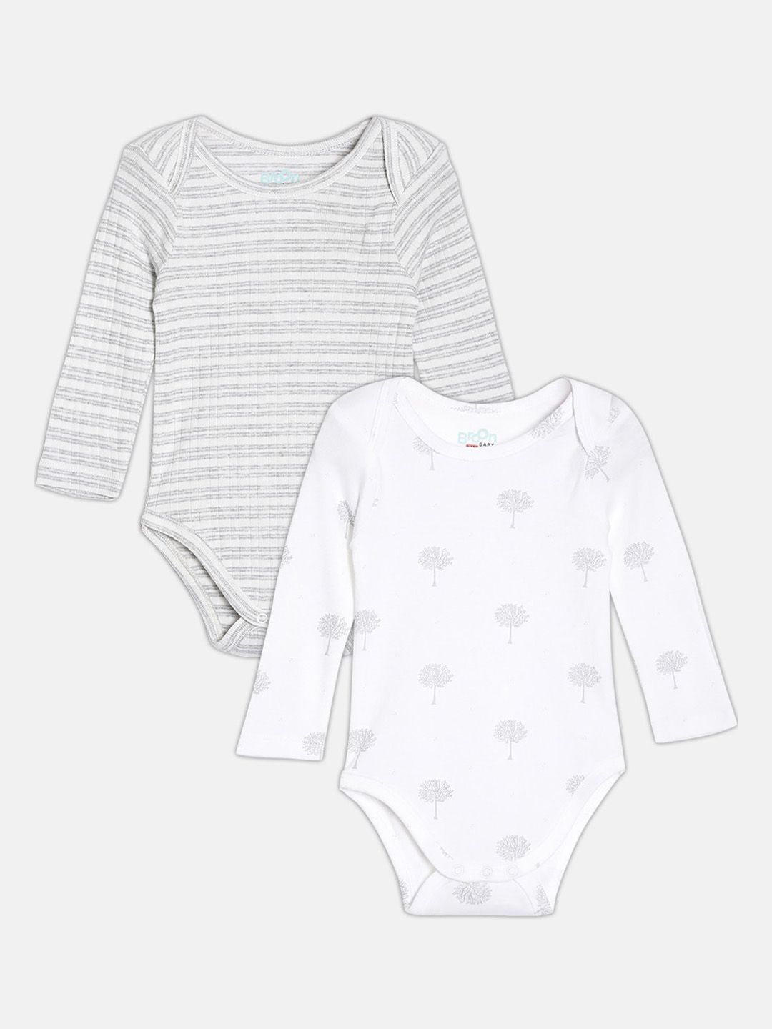 Broon Infant Boys Pack Of 2 Printed Organic Cotton Bodysuit-picture-41