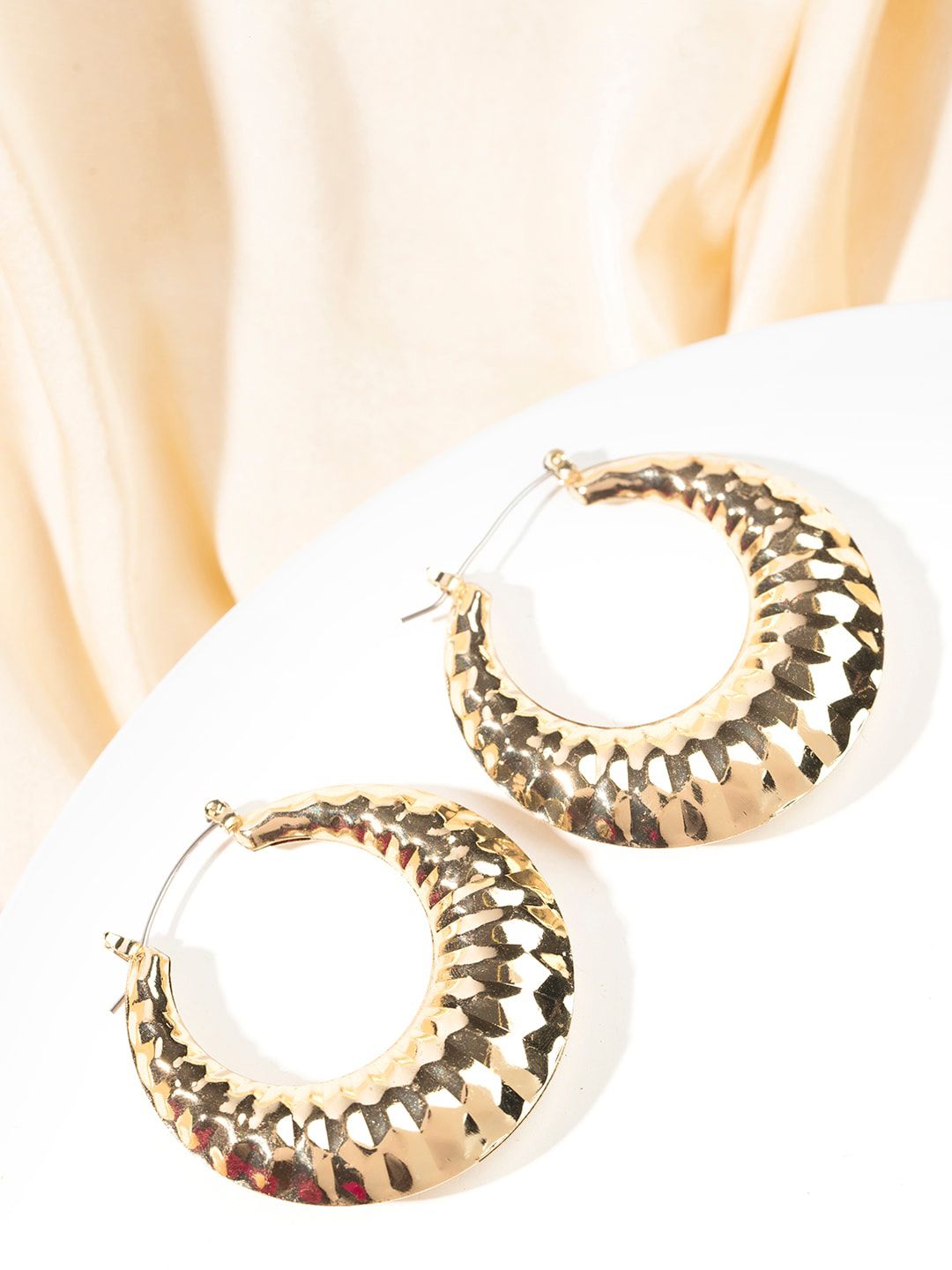 PRITA BY PRIYAASI Gold Plated Contemporary Half Hoop Earrings-picture-28