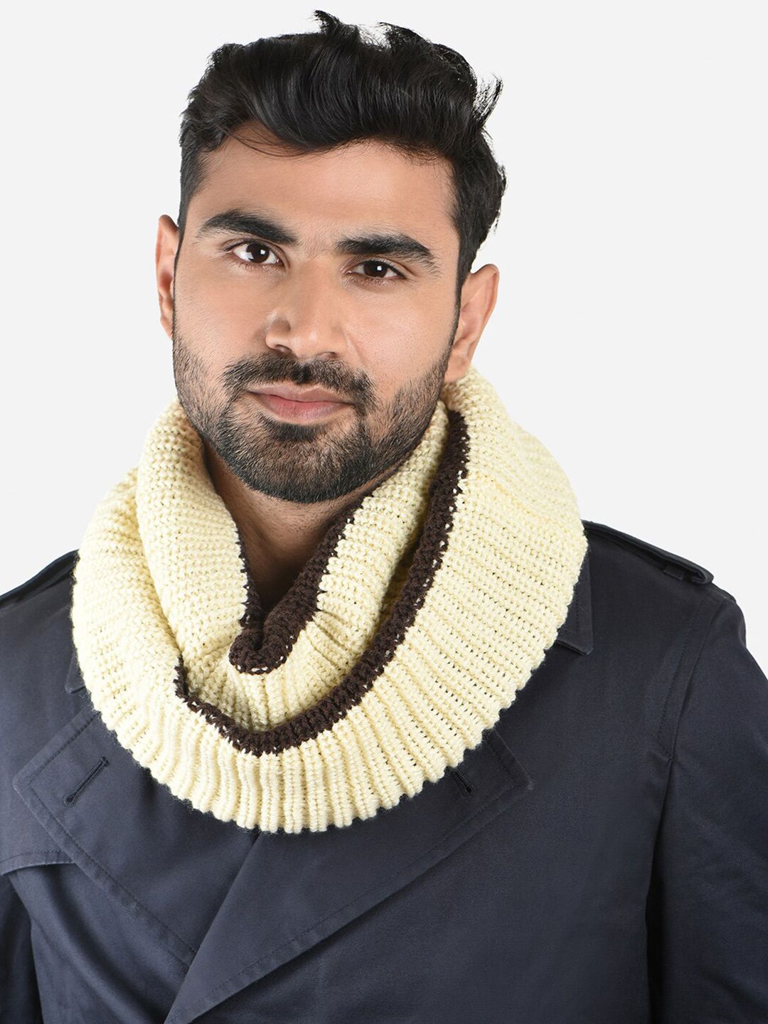 The Bro Code Men Colourblocked Acrylic Scarf-image-34