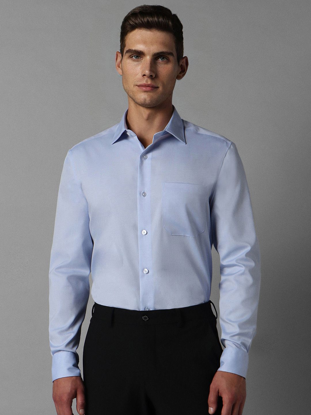 Louis Philippe Men Blue Opaque Formal Shirt