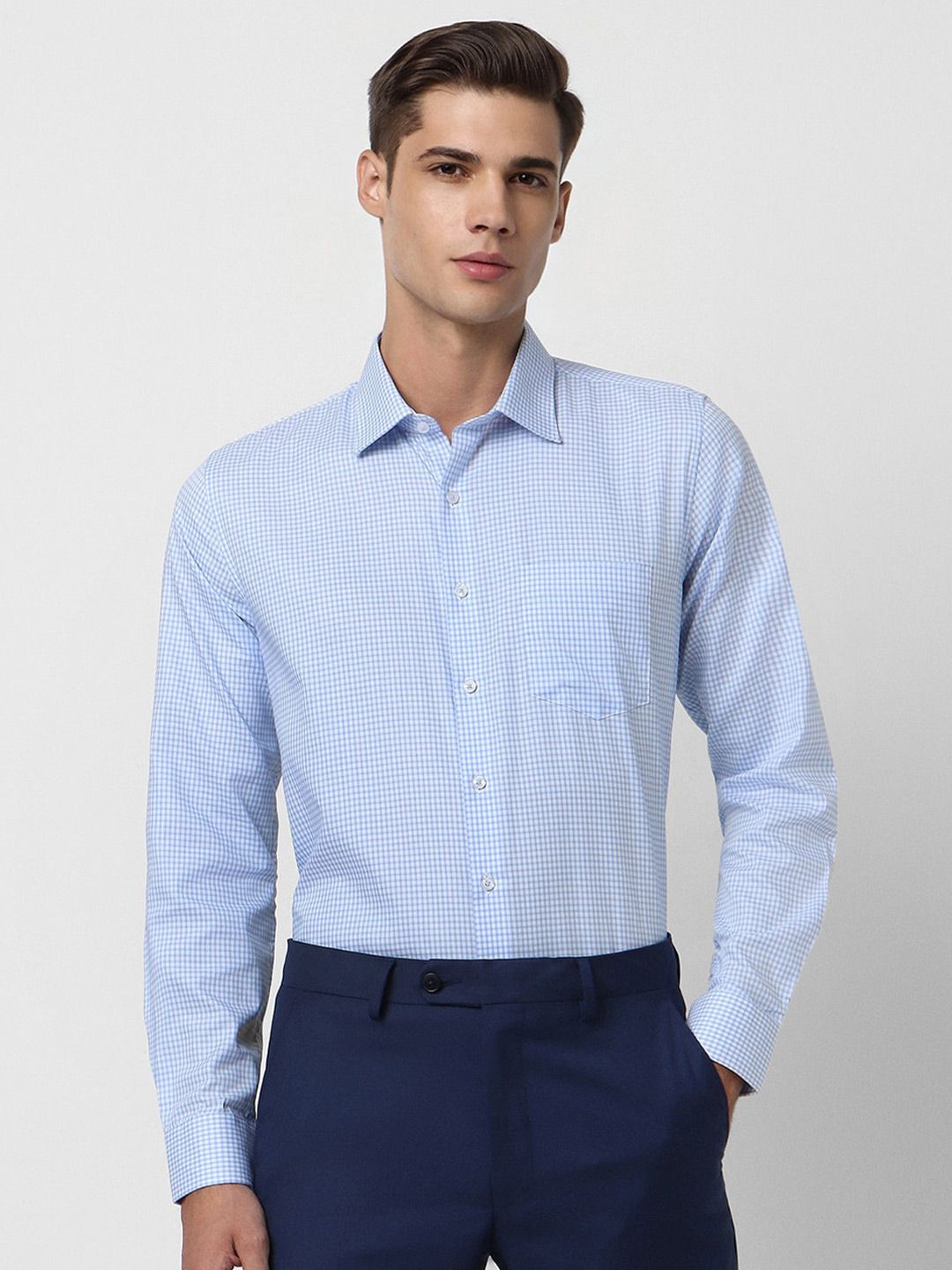 Van Heusen Slim Fit Micro Checked Pure Cotton Formal Shirt-picture-25