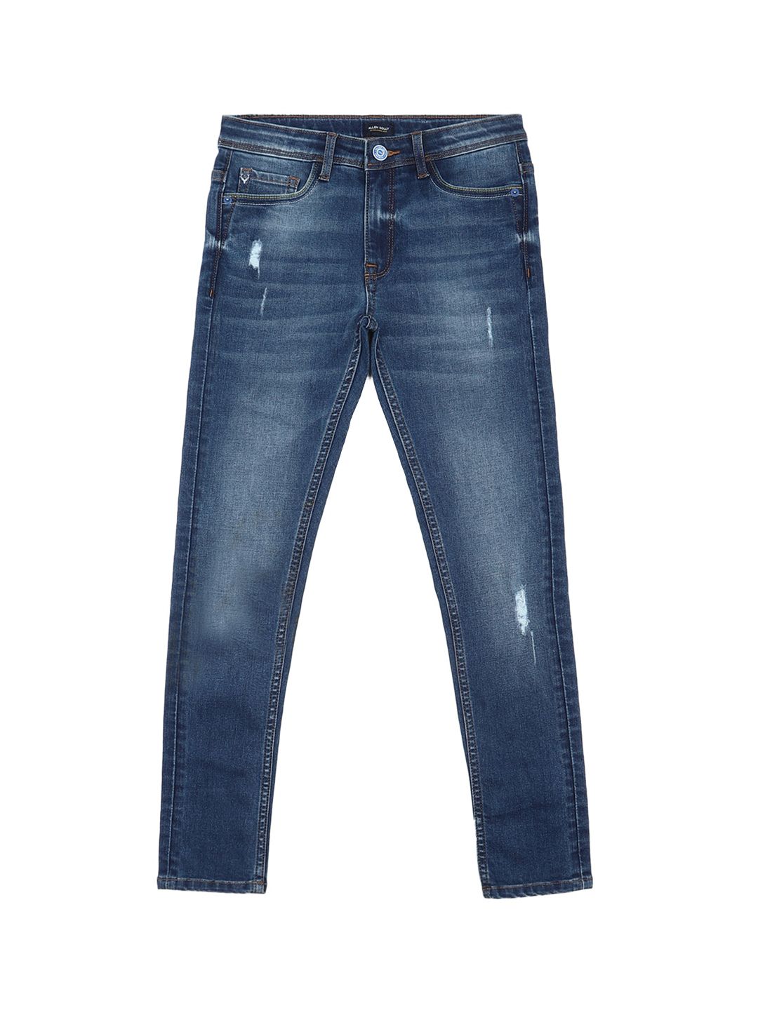 Allen Solly Junior Boys Skinny Fit Mid-Rise Dark Shade Low Distressed Stretchable Jeans-picture-33
