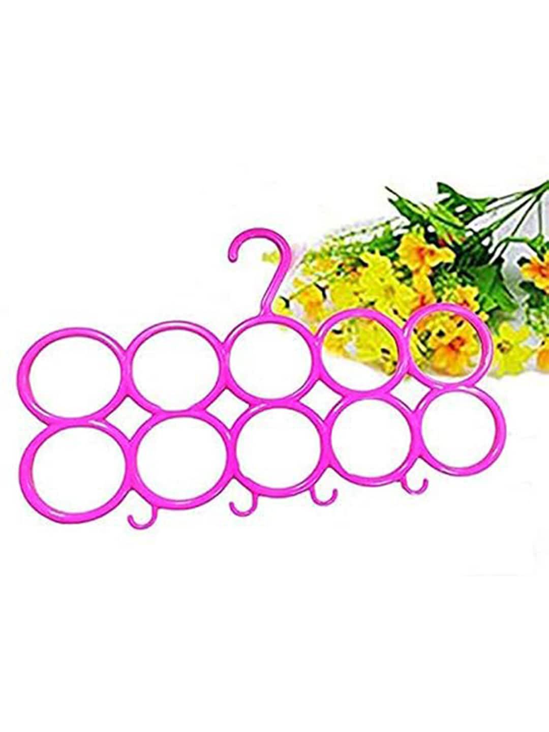 Kuber Industries Pink & Black 4 Pieces 10 Circle Bar Hangers