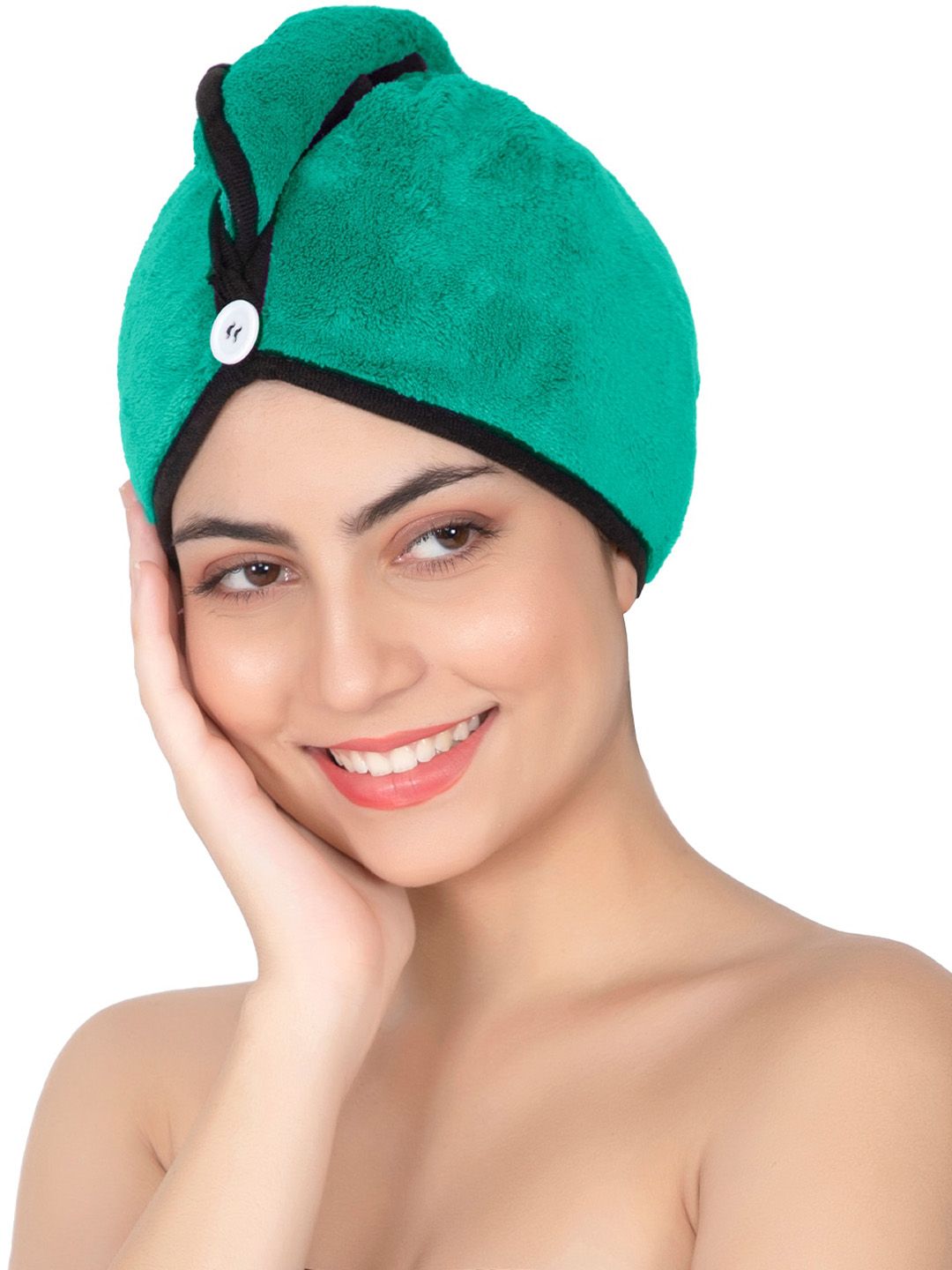 Softspun Microfiber Green 300 GSM Ultra Soft Hair Draper Towel-picture-17