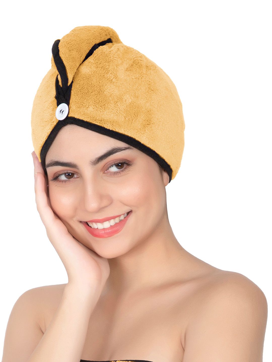 Softspun Microfiber Beige 300 GSM Ultra Soft Hair Drying Wrap Towel-image-48