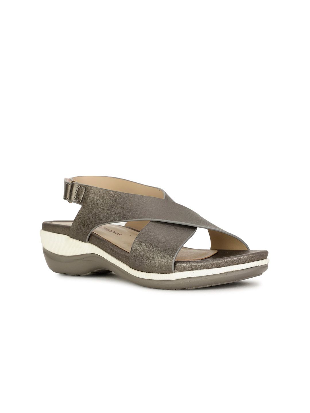 Hush Puppies Cross Strap Open Toe Wedges With Buckles-picture-31