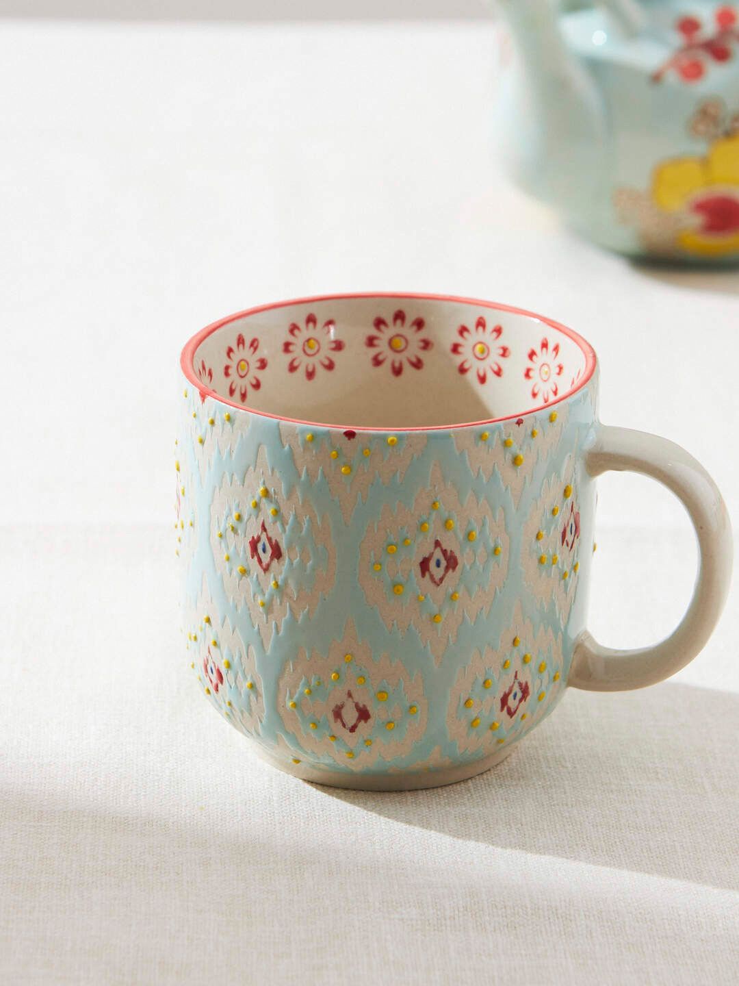 Chumbak Blue & Red Printed Ceramic Matte Mug 150 ml-image-42