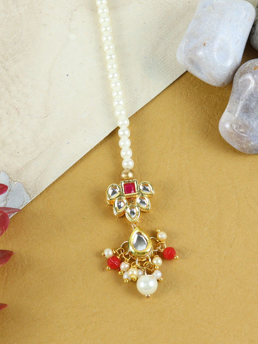 Asthetika Kids Gold-Plated Kundan & Stone-Studded Maangtikka-picture-48
