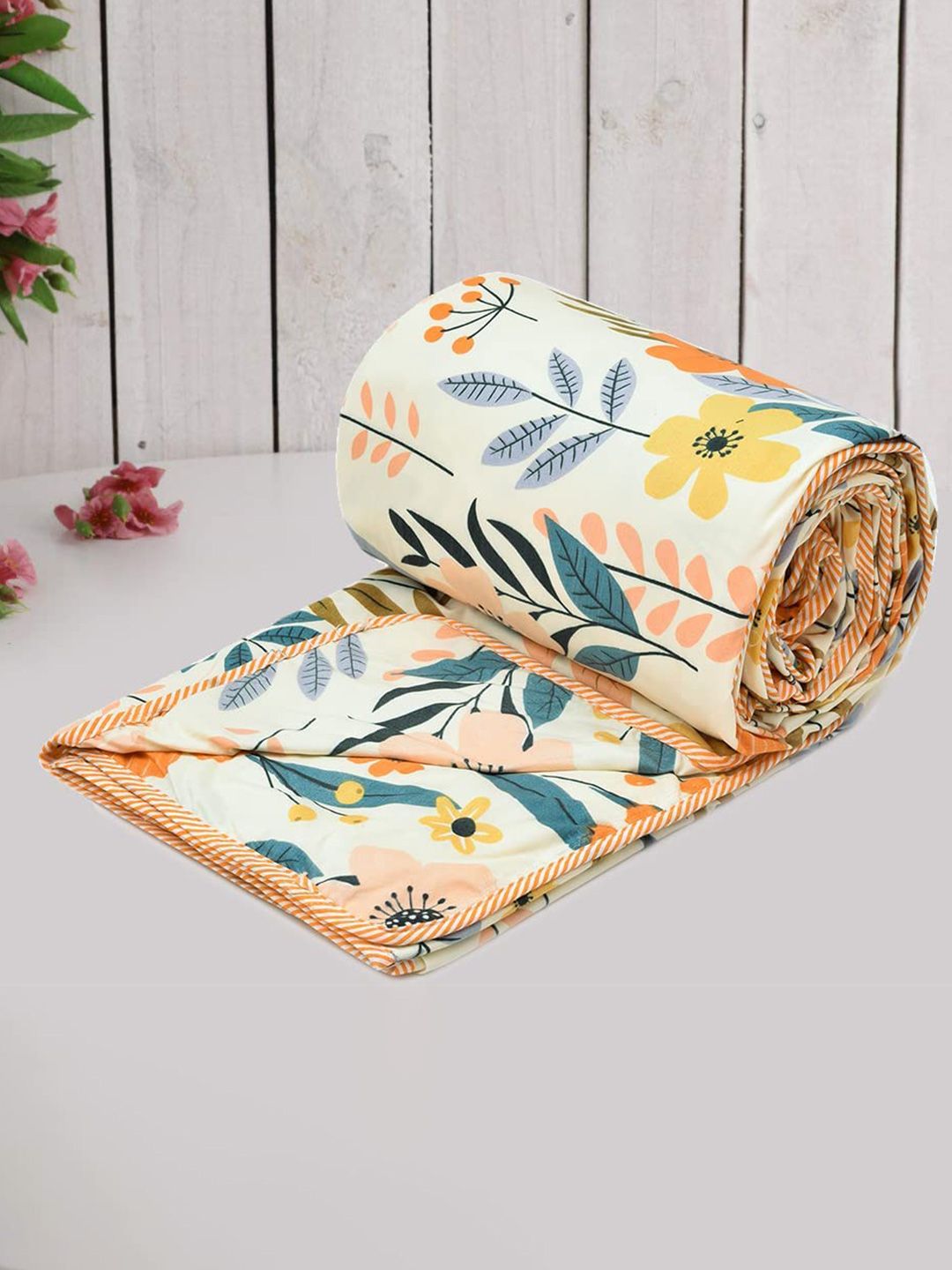 RRC Green & Blue Ethnic Motifs AC Room 120 GSM Reversible Double Bed Dohar-image-33