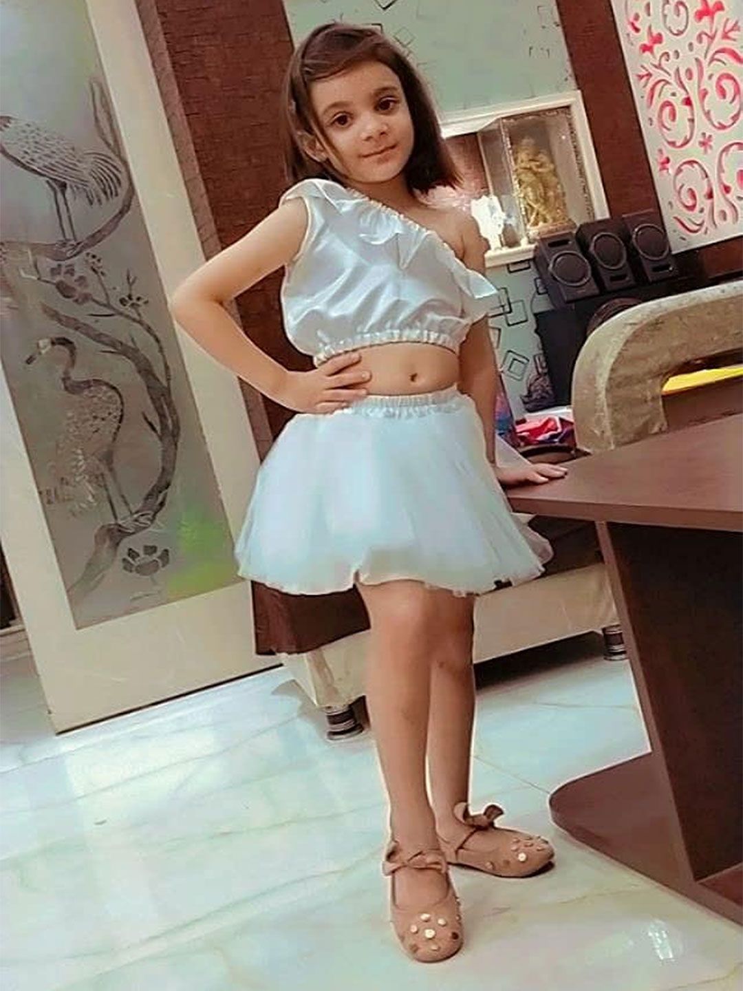 TILISM Girls Floral Net A-Line Dress-picture-28