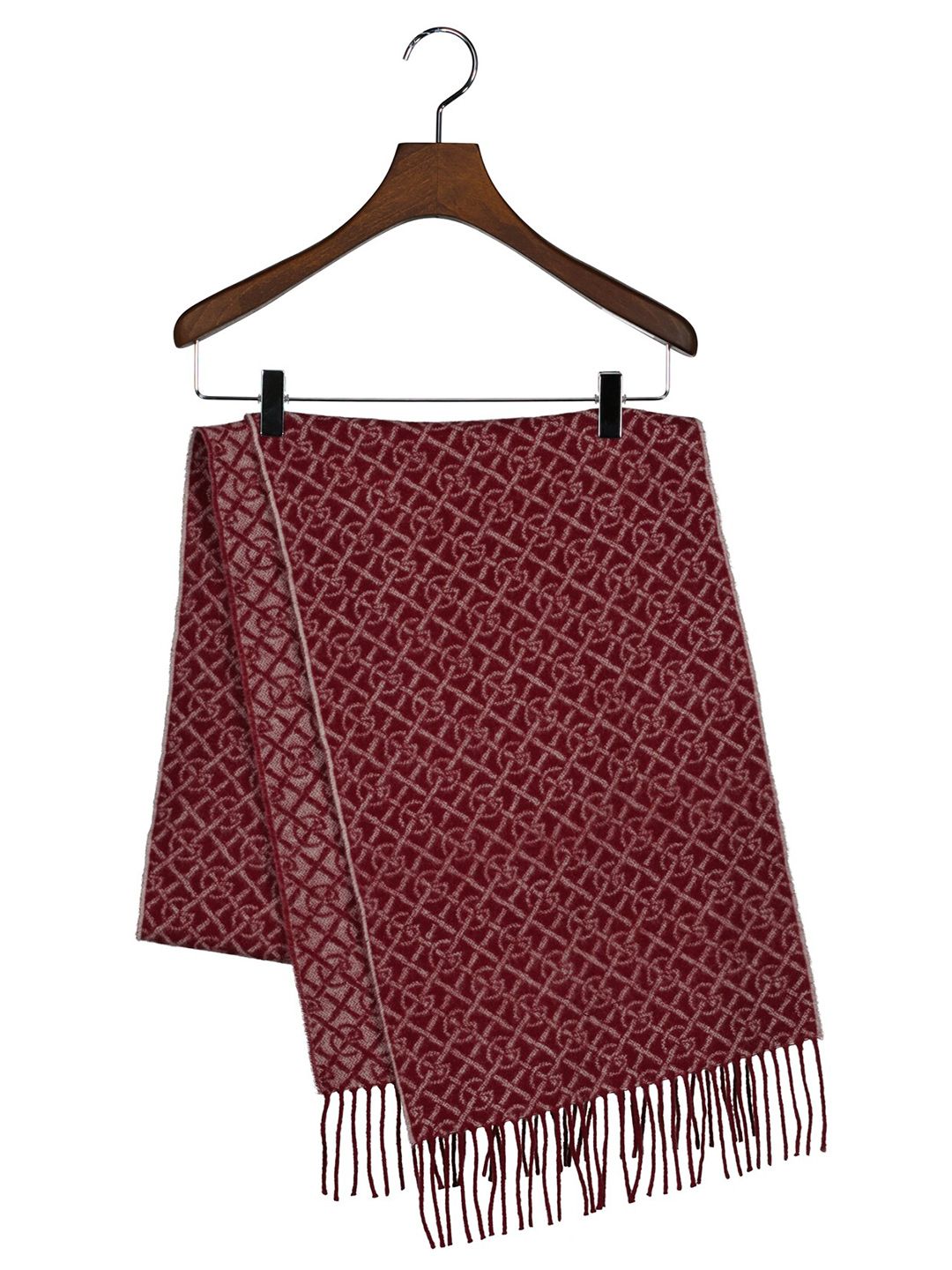 GANT Men Self Design Tasselled Scarf-picture-15