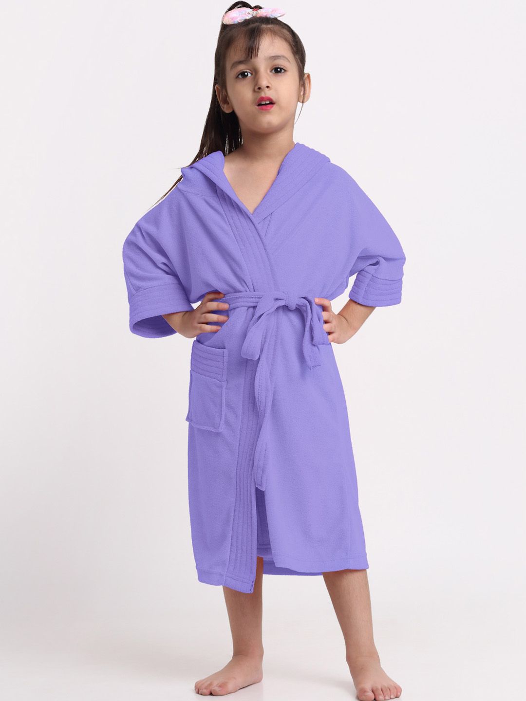 Creeva Kids Long Sleeved Hooded Belted Bath Robe-picture-22