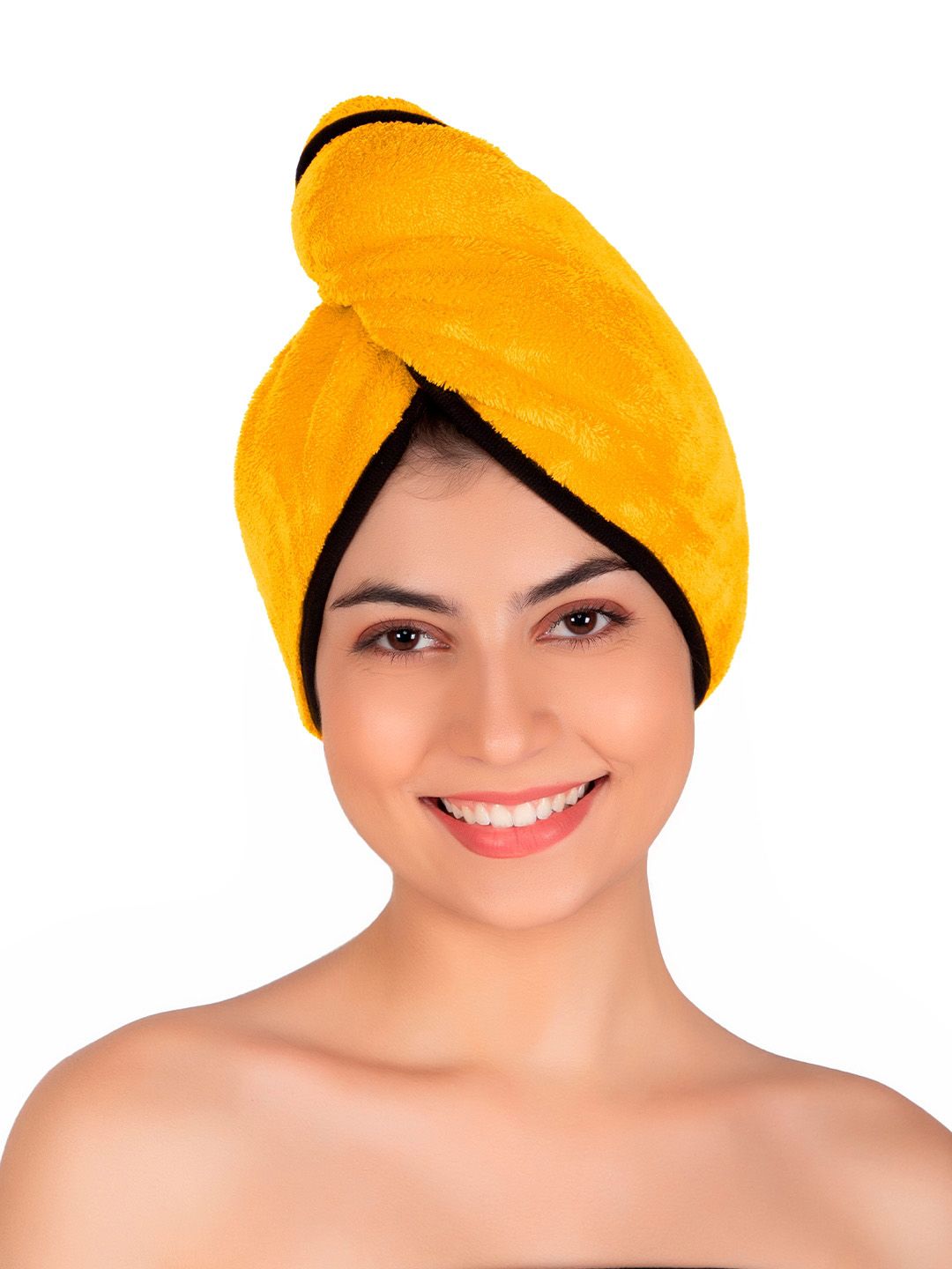 Softspun Microfiber Orange 300 GSM Anti-Bacterial Hair Drying Cap-image-3