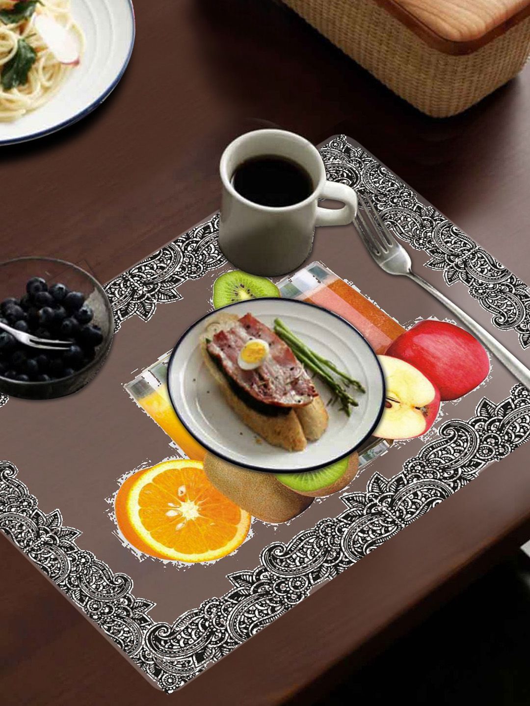 Dakshya Industries Grey 4 Pieces Printed Fridge Mats-image-40