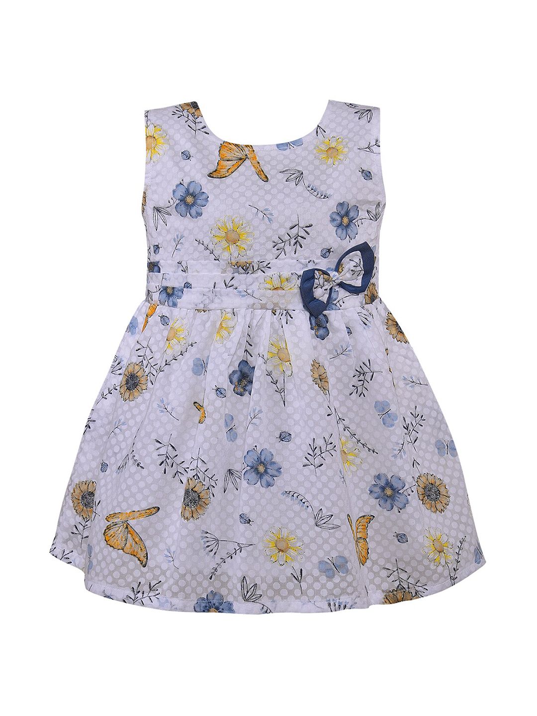 Wish Karo Yellow Floral Print Satin Fit & Flare Dress-picture-38