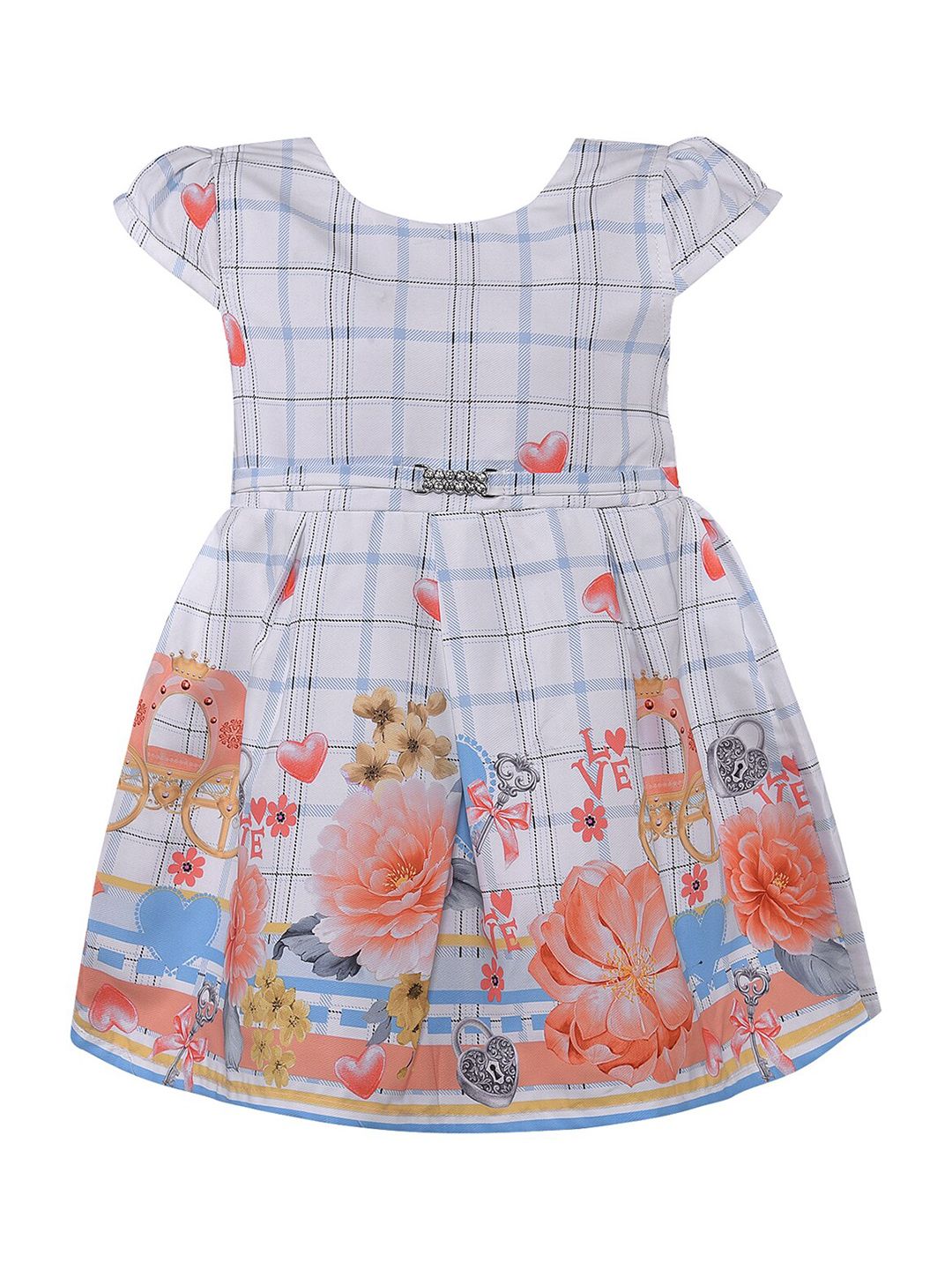 Wish Karo Blue Floral Print Satin Fit & Flare Dress-picture-17