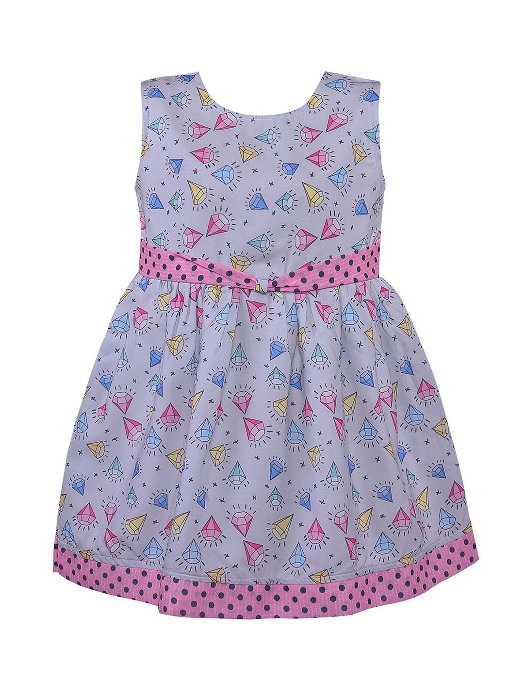 Wish Karo Pink Print Satin Fit & Flare Dress-picture-12