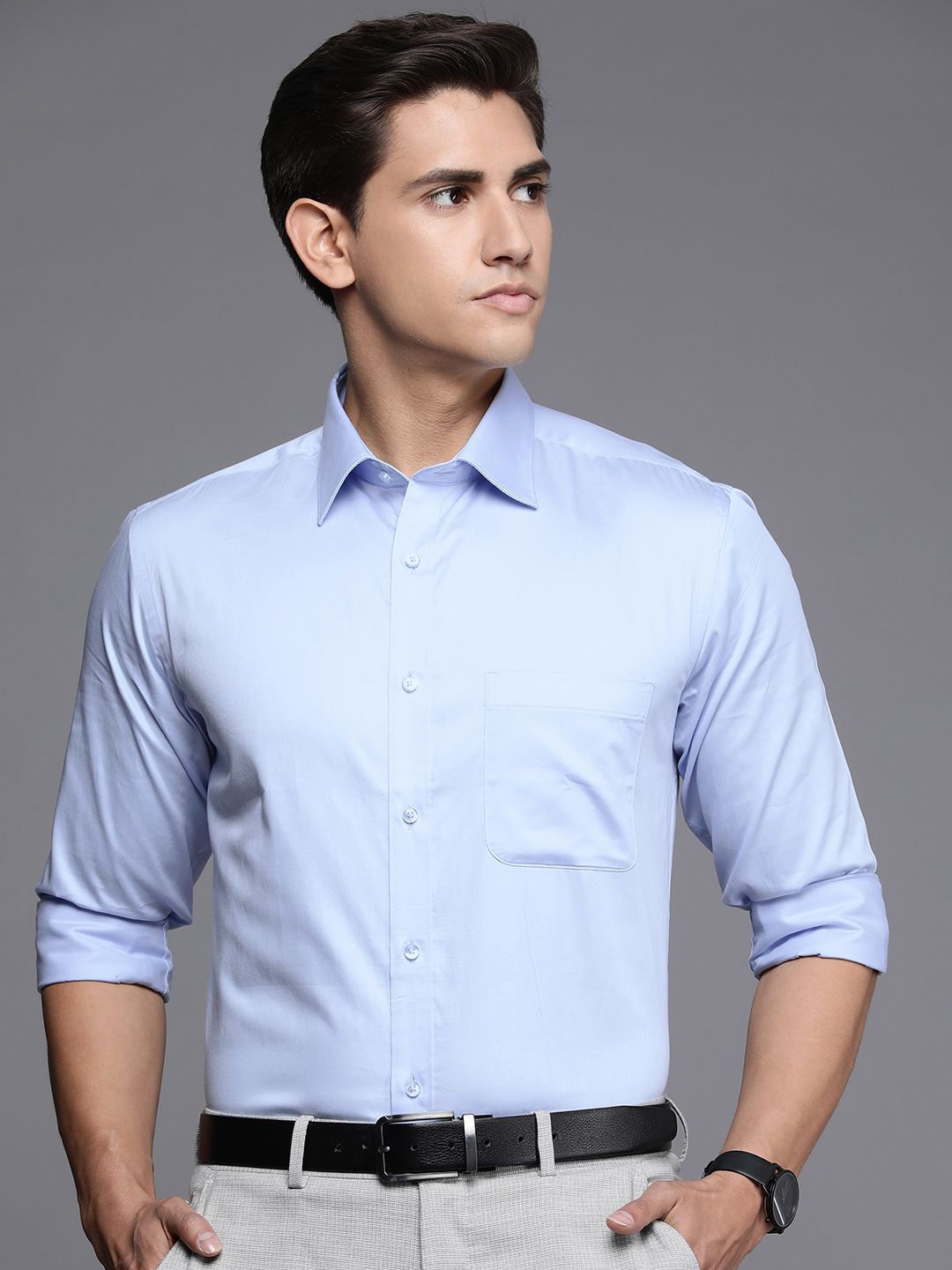 Raymond Pure Cotton Slim Fit Opaque Formal Shirt-picture-26