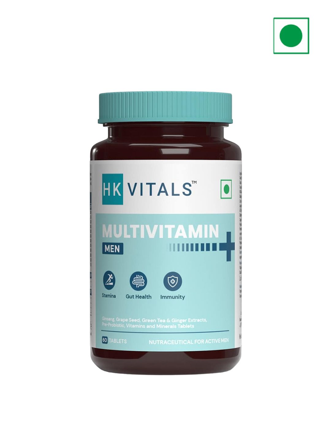 HK VITALS Men Multivitamin Plus Tablets With Ginseng For Stamina & Gut Health - 60 Tablets