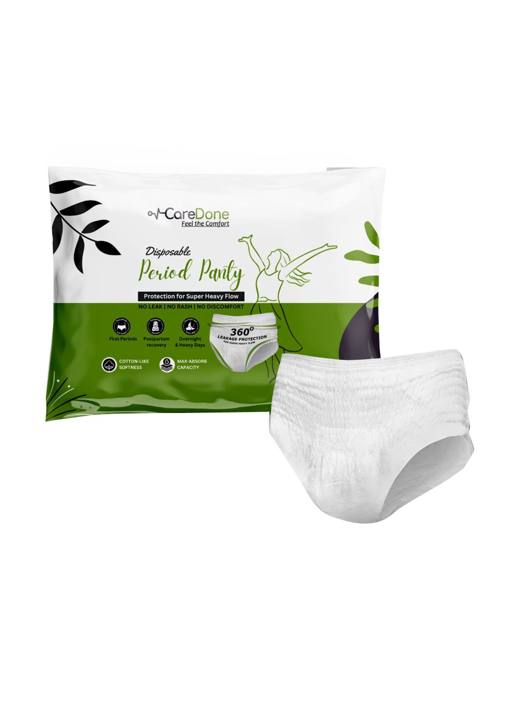 CareDone Pack Of 2 Day and Overnight Leak Proof White Period Panties-picture-37
