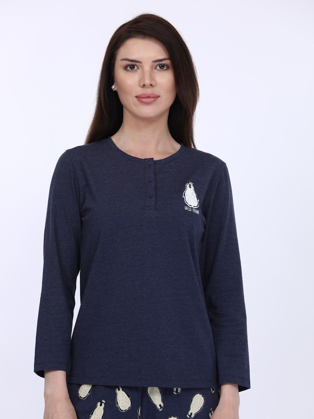 MAYSIXTY Henley Neck Pure Cotton Lounge Tshirts-picture-52