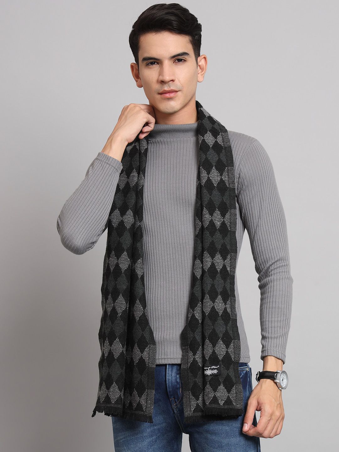 HANDICRAFT PALACE Checked Woolen Muffler-picture-22