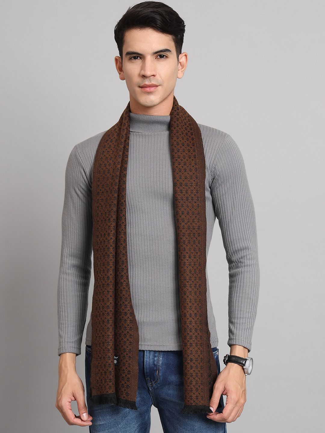 HANDICRAFT PALACE Checked Design Woolen Muffler-picture-28