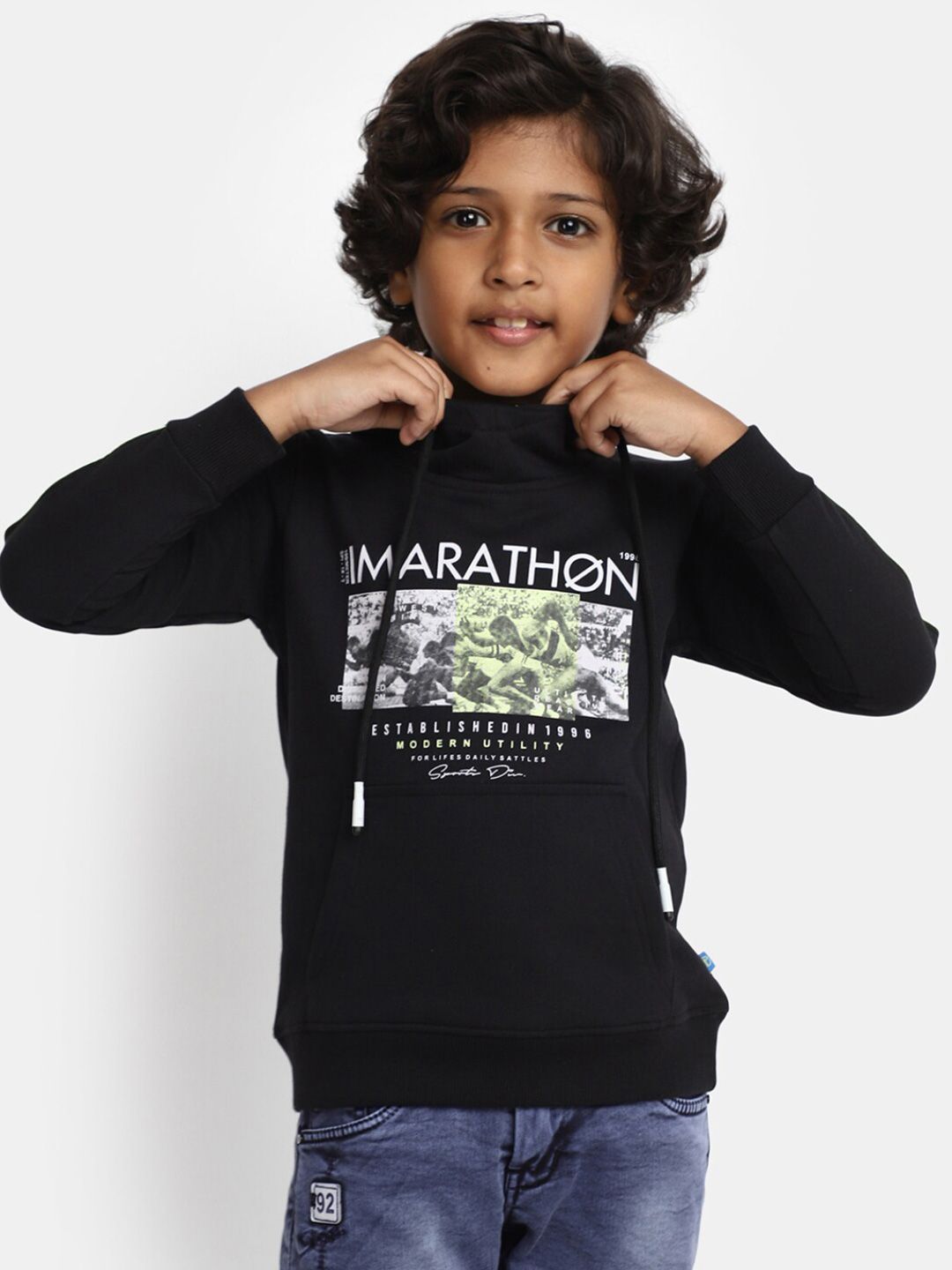 V-Mart Boys Graphic Printed Hooded Long Sleeves Fleece Pullover Sweatshirt-picture-33