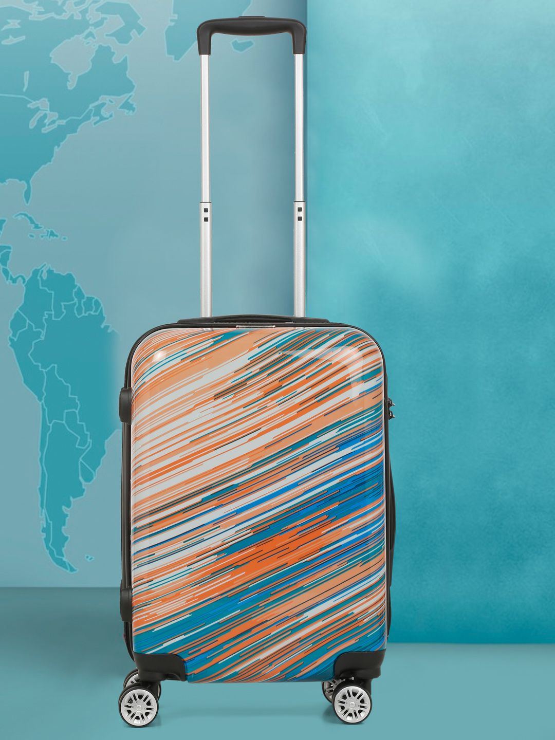 Teakwood Leathers Linear Printed Hard Cabin Trolley Bag 32.2 L-picture-36