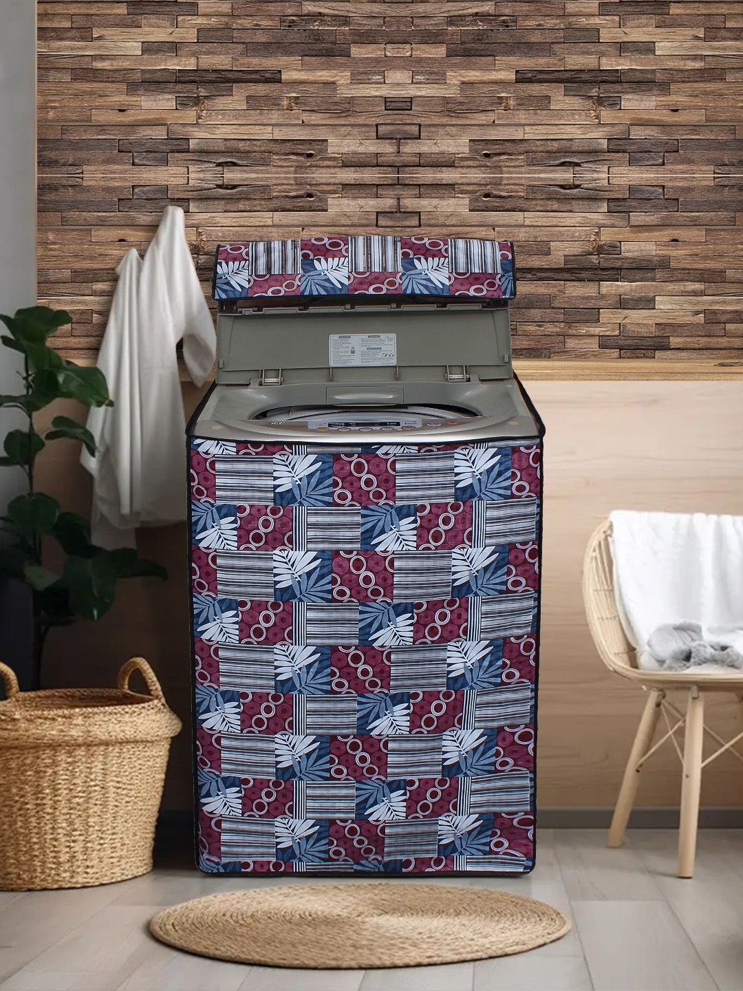 DREAM CARE Grey & White Printed Waterproof & Dustproof Washing Machine Cover Top Load-image-8