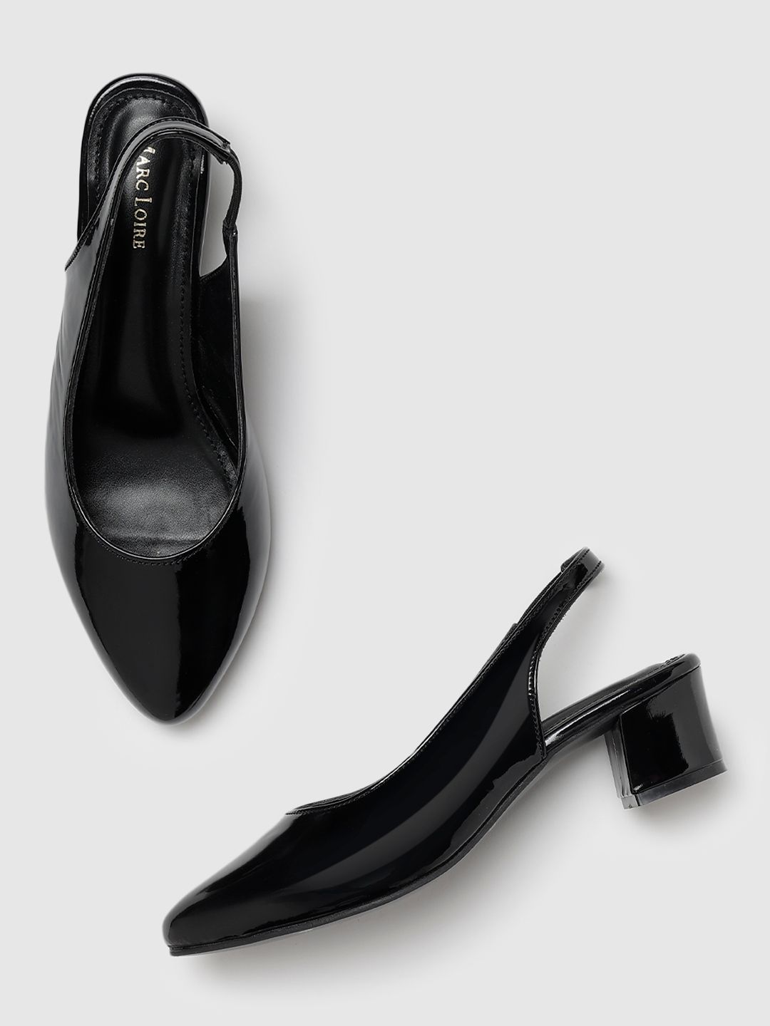 Marc Loire Pointed Toe Block Pumps With Backstrap-picture-21