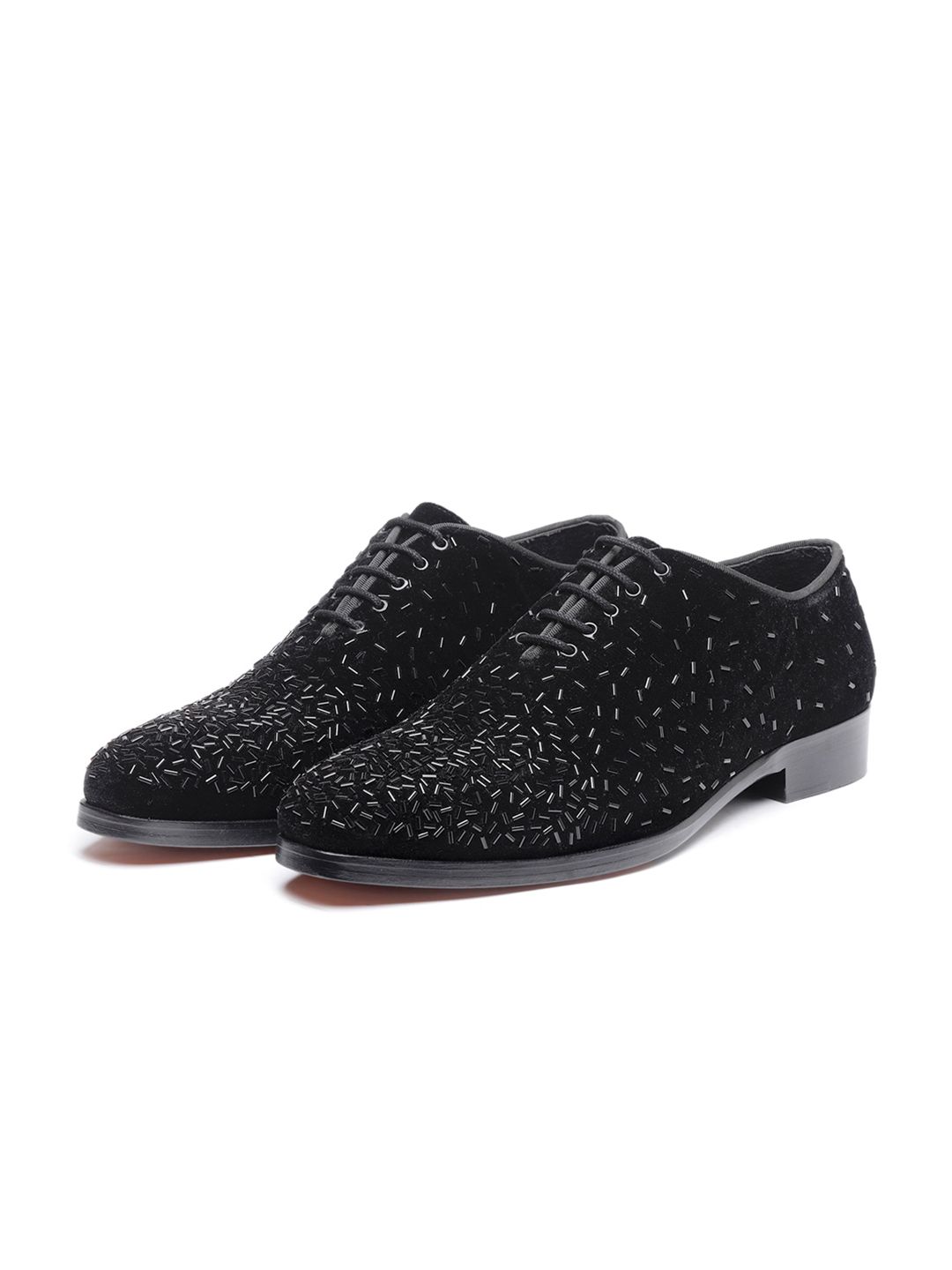SHUTIQ Men Embellished Suede Formal Oxfords-image-26