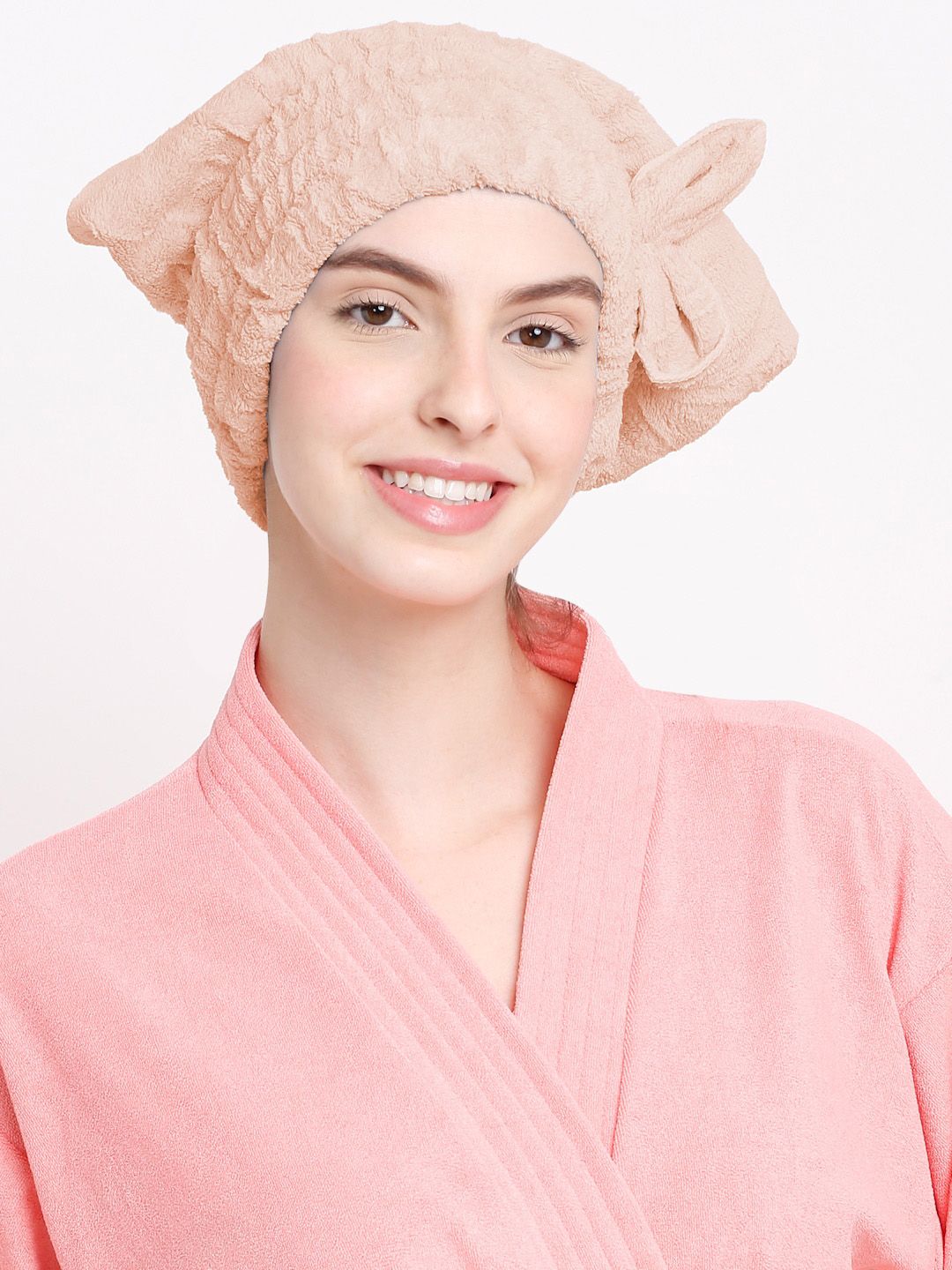 Cortina Beige Solid Hair Towel-picture-31