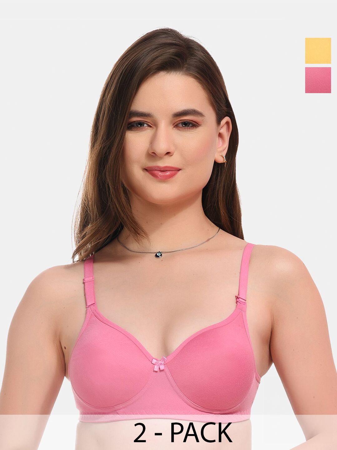 ESOROUCHA Pack Of 2 Full Coverage Lightly Padded Everyday Bra With All Day Comfort