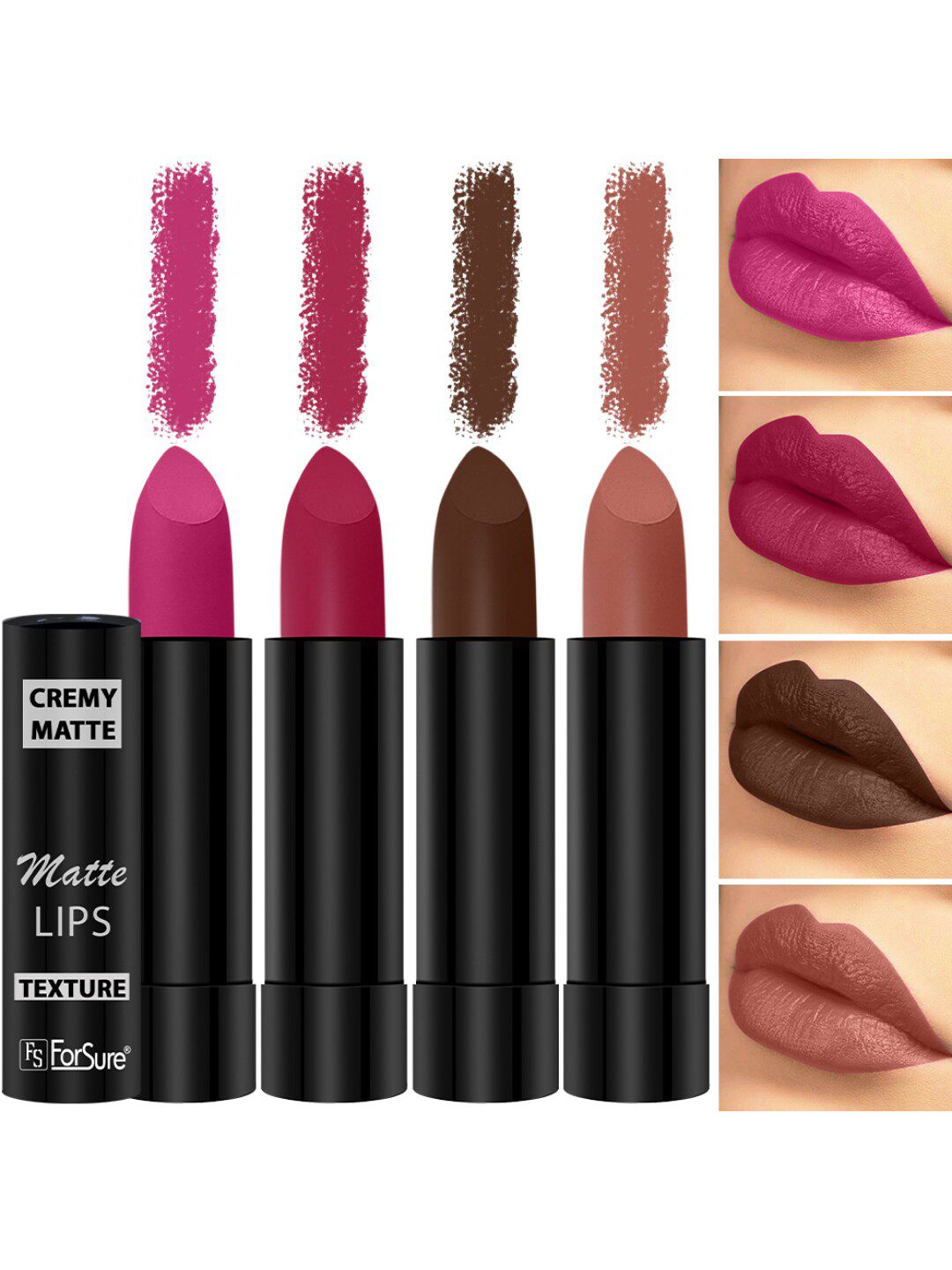 ForSure Set Of 4 Cremy Matte Long Lasting & Lightweight Lipstick - Shades 62-67-71-84-picture-18