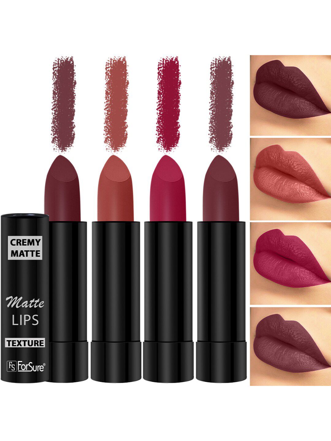 ForSure Set Of 4 Cremy Matte Long Lasting & Lightweight Lipstick - Shades 73-80-84-95-picture-41