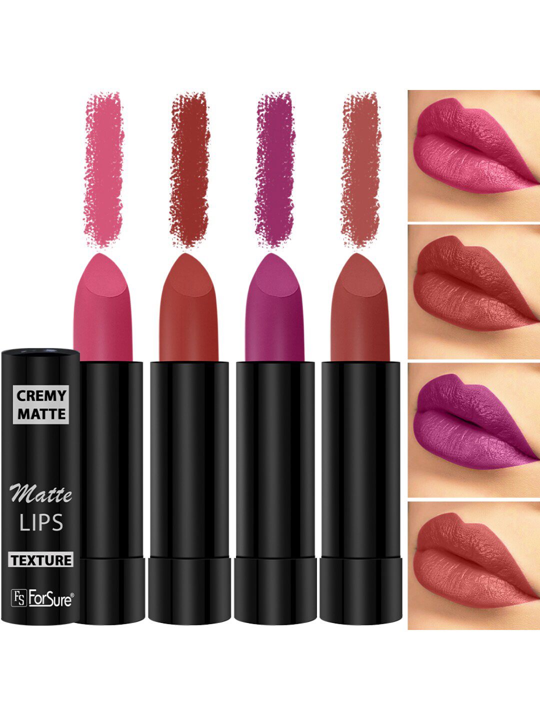 ForSure Set of 4 Cremy Matte Long Lasting & Lightweight Lipstick - Shades 55-58-60-73-picture-40
