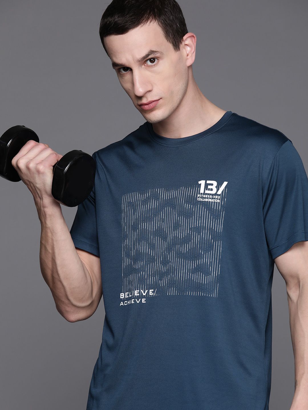 HRX by Hrithik Roshan Men Printed Rapid-Dry Training T-shirt with Reflective Detail-picture-52