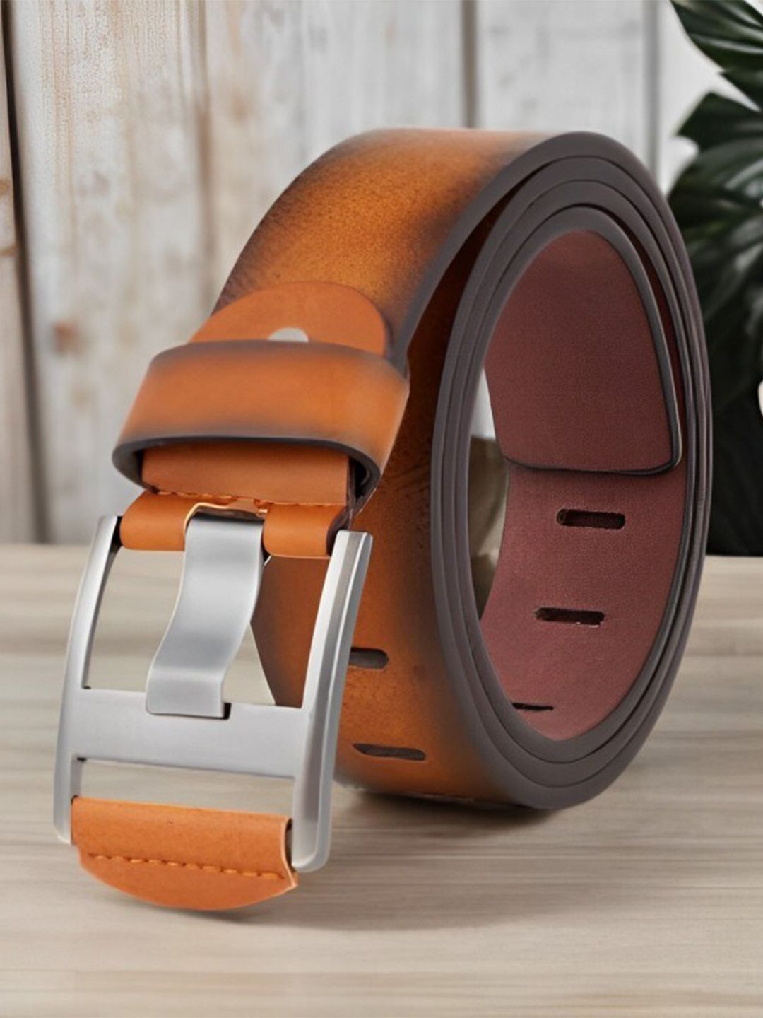 Roadster Men Tan-Coloured Textured Formal Belt-picture-40