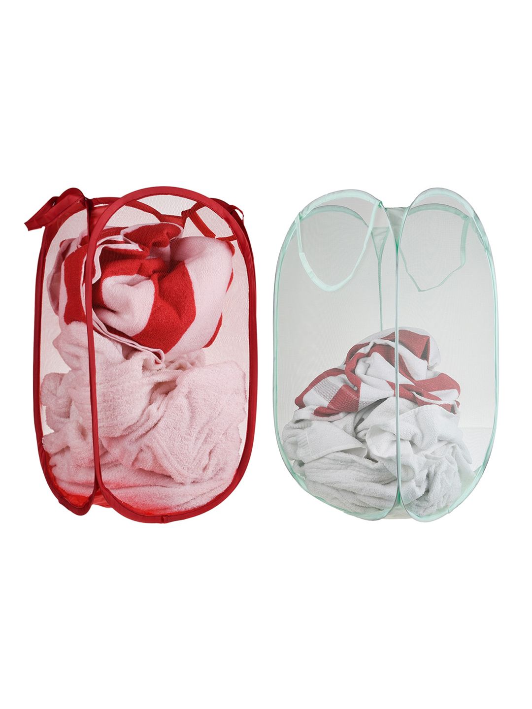 Kuber Industries 2 Pcs Red & Blue Foldable Laundry Bags-image-42