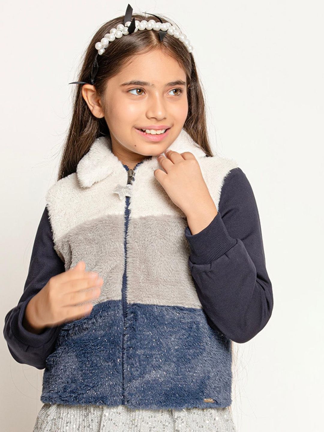 One Friday Girls Colourblocked Open Front Jacket-picture-14