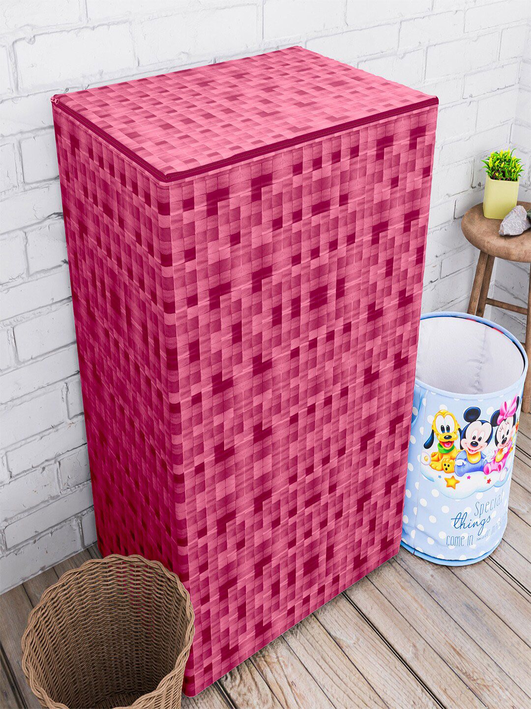 Kuber Industries Maroon Printed Top Load Washing Machine Cover-image-1