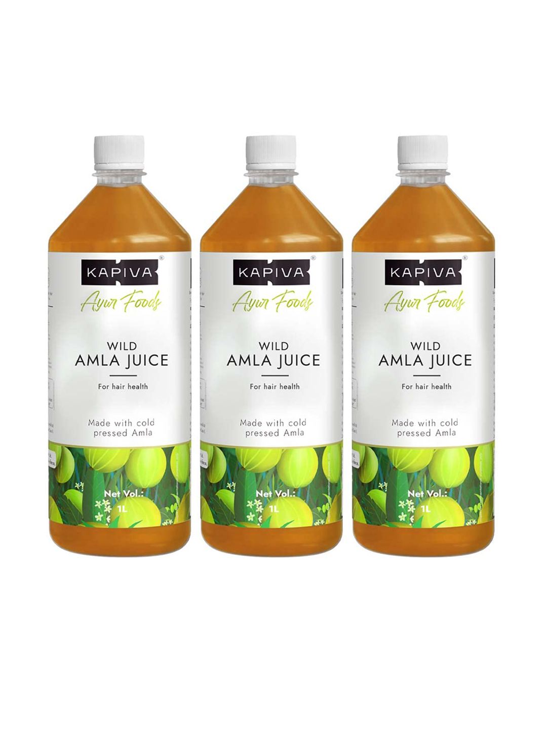 Kapiva Ayur Foods Set Of 3 Wild Amla Juice With Cold Pressed Amla For Hair Health- 1L Each-picture-25