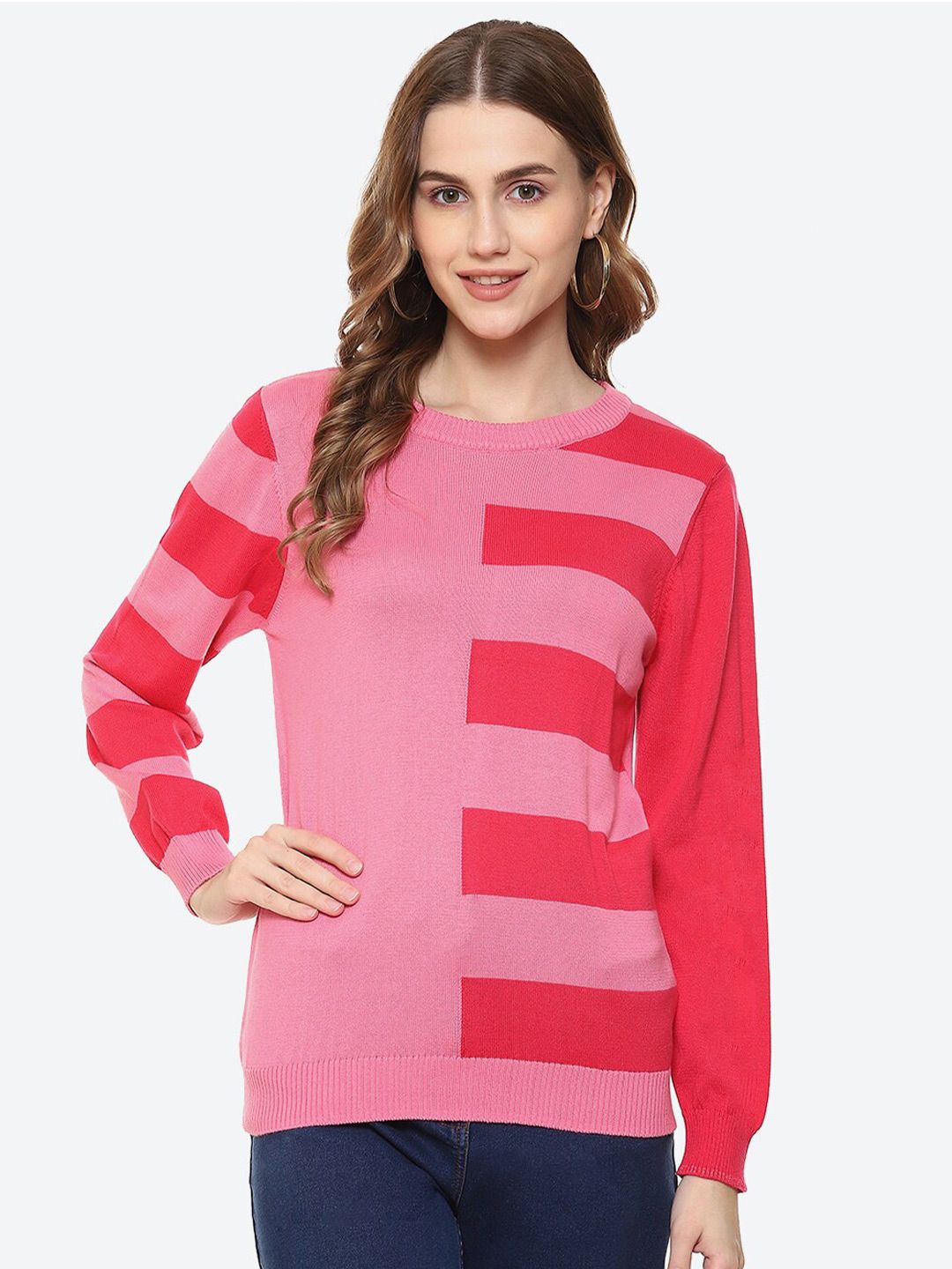 Buy 2Bme 2Bme Geometric Printed Cotton Pullover Sweater at Redfynd