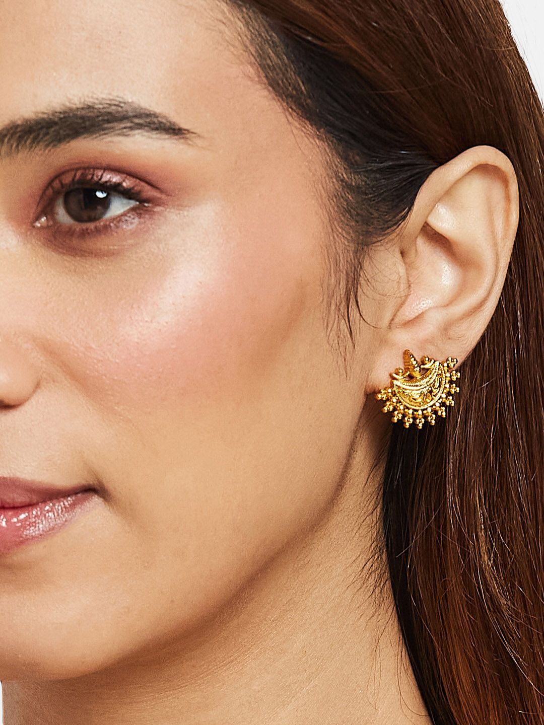 ATIBELLE Gold-Plated Contemporary Studs Earrings