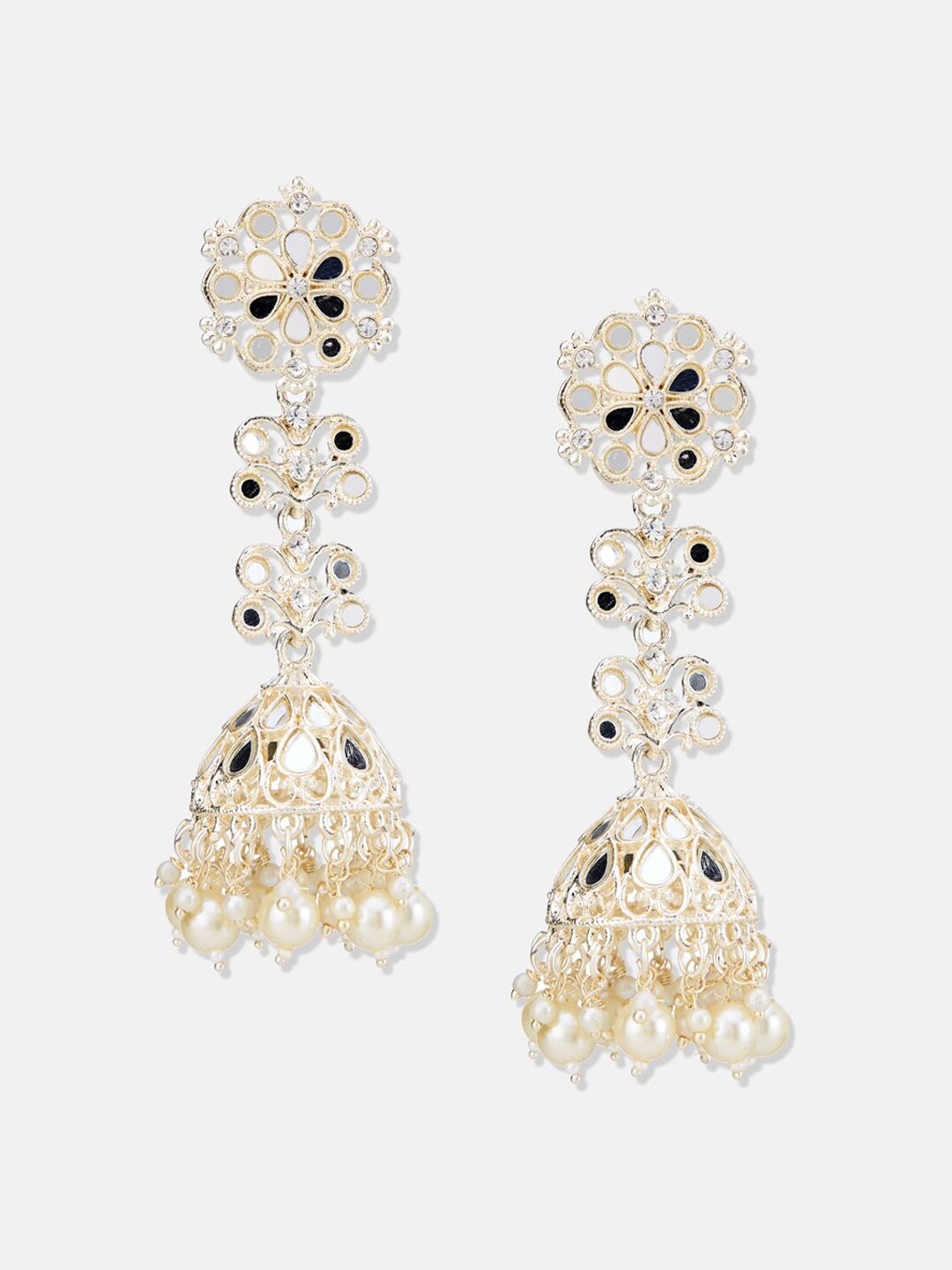 ATIBELLE Gold-Plated Contemporary Jhumkas